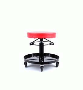 ADJUSTABLE WORKSHOP STOOL WITH CASTERS